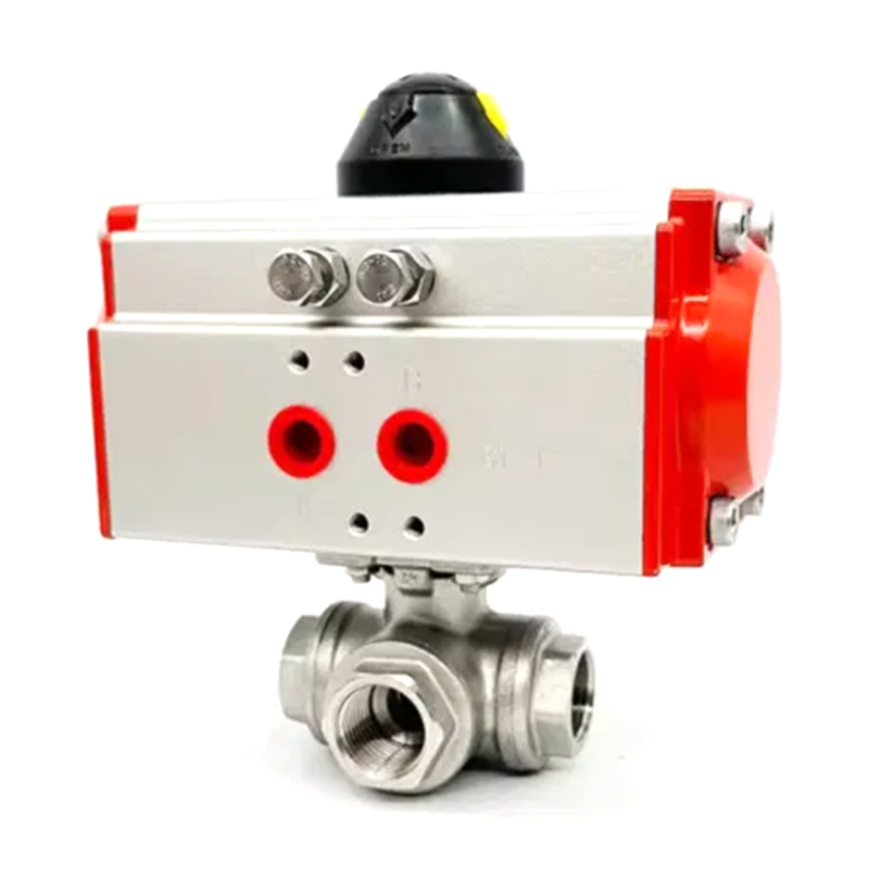 Q614/15F Pneumatic Three-Way Threaded Ball Valve