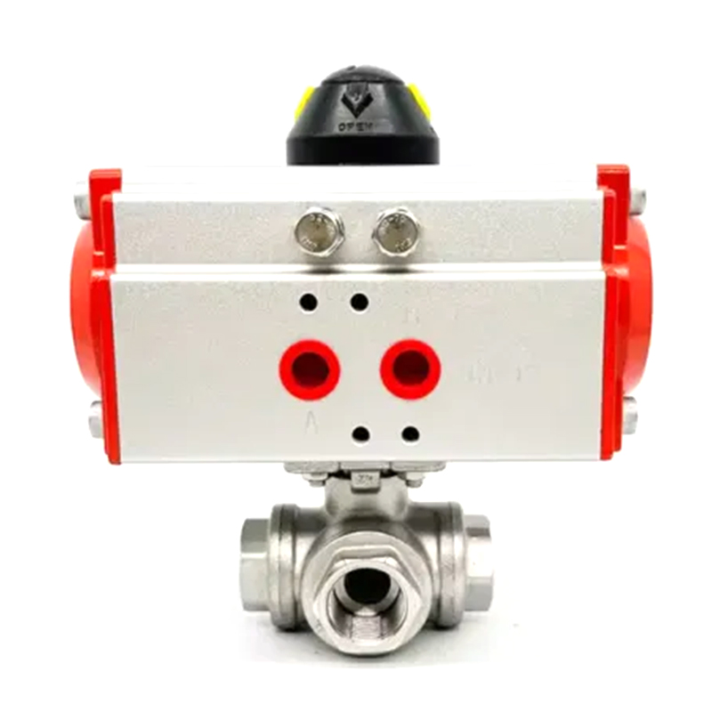 Q614/15F Pneumatic Three-Way Threaded Ball Valve