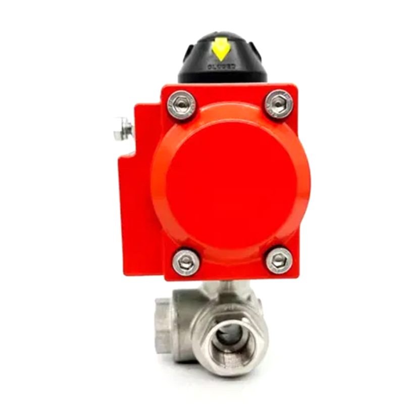 Q614/15F Pneumatic Three-Way Threaded Ball Valve