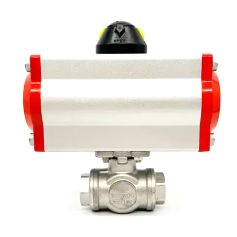 Q614/15F Pneumatic Three-Way Threaded Ball Valve