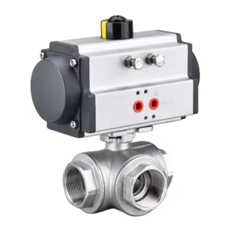 Q614/15F Pneumatic Three-Way Threaded Ball Valve