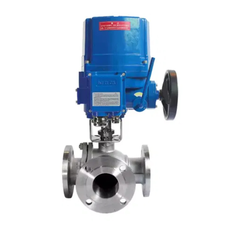 Q944/45F Electric Three-Way Flange Ball Valve