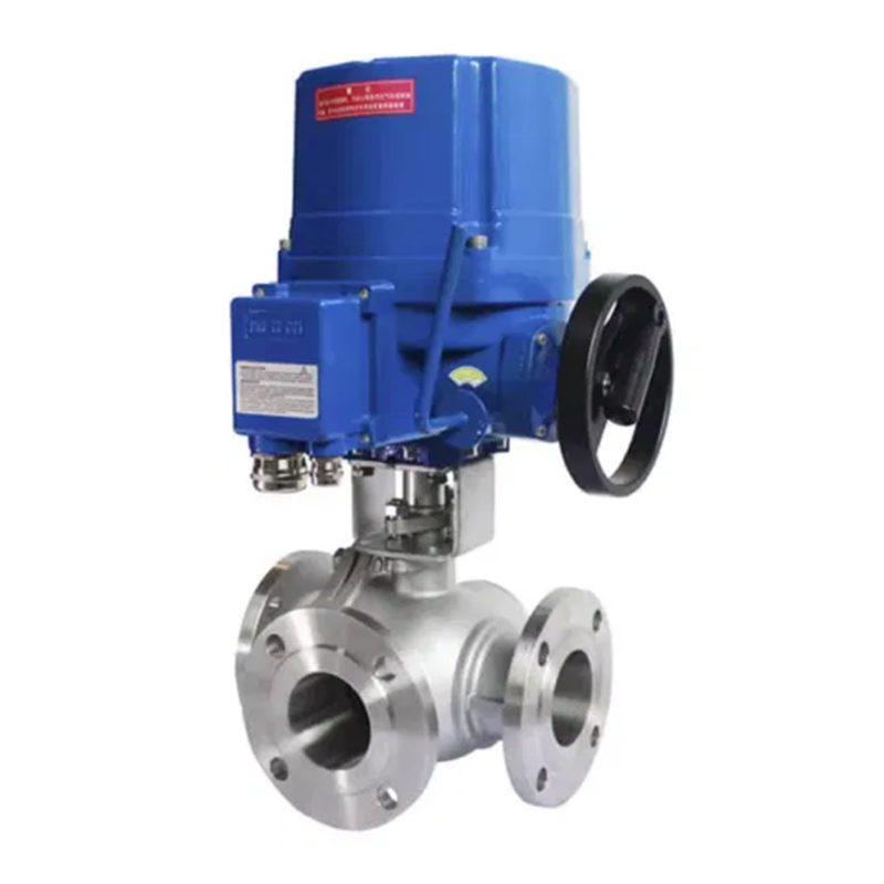 Q944/45F Electric Three-Way Flange Ball Valve