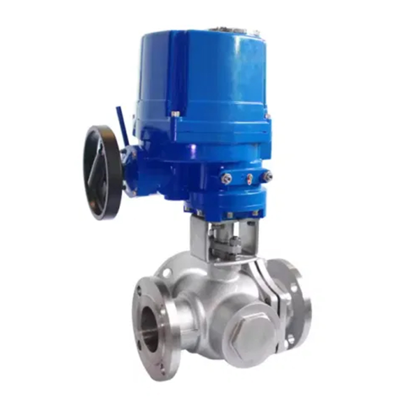 Q944/45F Electric Three-Way Flange Ball Valve