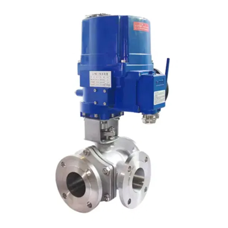 Q944/45F Electric Three-Way Flange Ball Valve